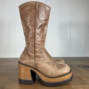 Ultra Rare London Underground 90s Y2K Platform Boots Sz 8 Chunky Goth Grunge Alt